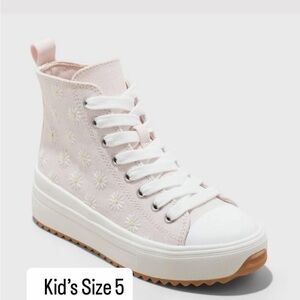 Pink High-Top Kids Sneakers